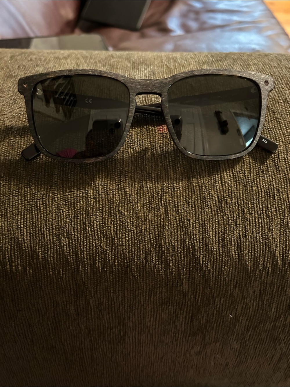 Lacoste Black Matte Square Sunglasses